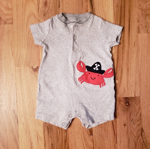 NWT Carter/'s Baby Boy Pirate Crab Knit Romper 6,9 months infant